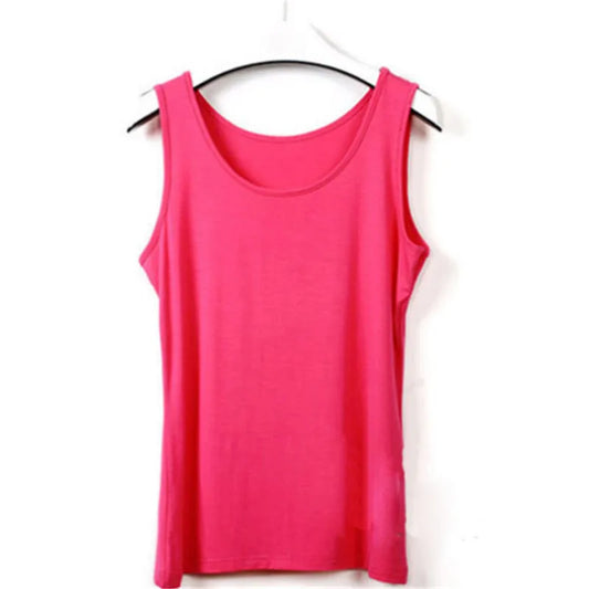 Newest Summer Women Big Yards Colorful Bottoming Shirt Sleeveless U-Shape Vest Loose Plus Size 6XL Solid Casual Womens Tank Tops