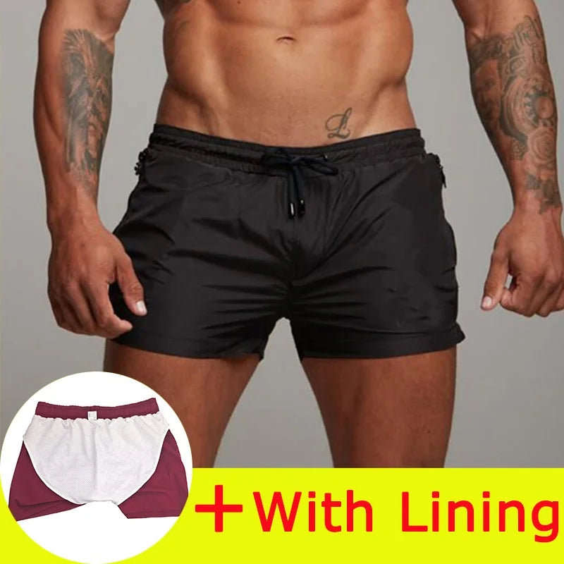 New Summer Board Shorts Mens Swim Beach Shorts Boxer Swimming Trunks Men Swimsuit Board Short Swimming De Bain Femme