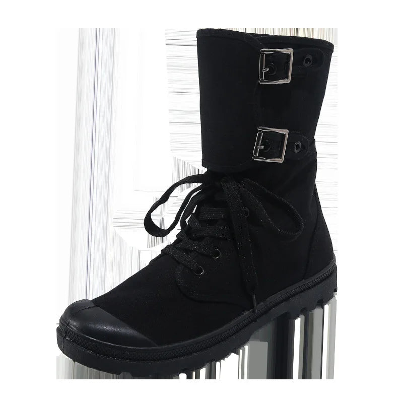 Men's High-top Canvas Boots Breathable Casual Boot Outdoor Desert Boots Non Slip Hiking Boots for Men New Sneakers Botas Hombre