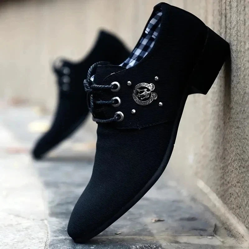 British Canvas Dress Shoes Men Autumn Fashion Business Casual Shoes Office Shoes for Man Cloth Formal Shoe Zapatos Para Hombre