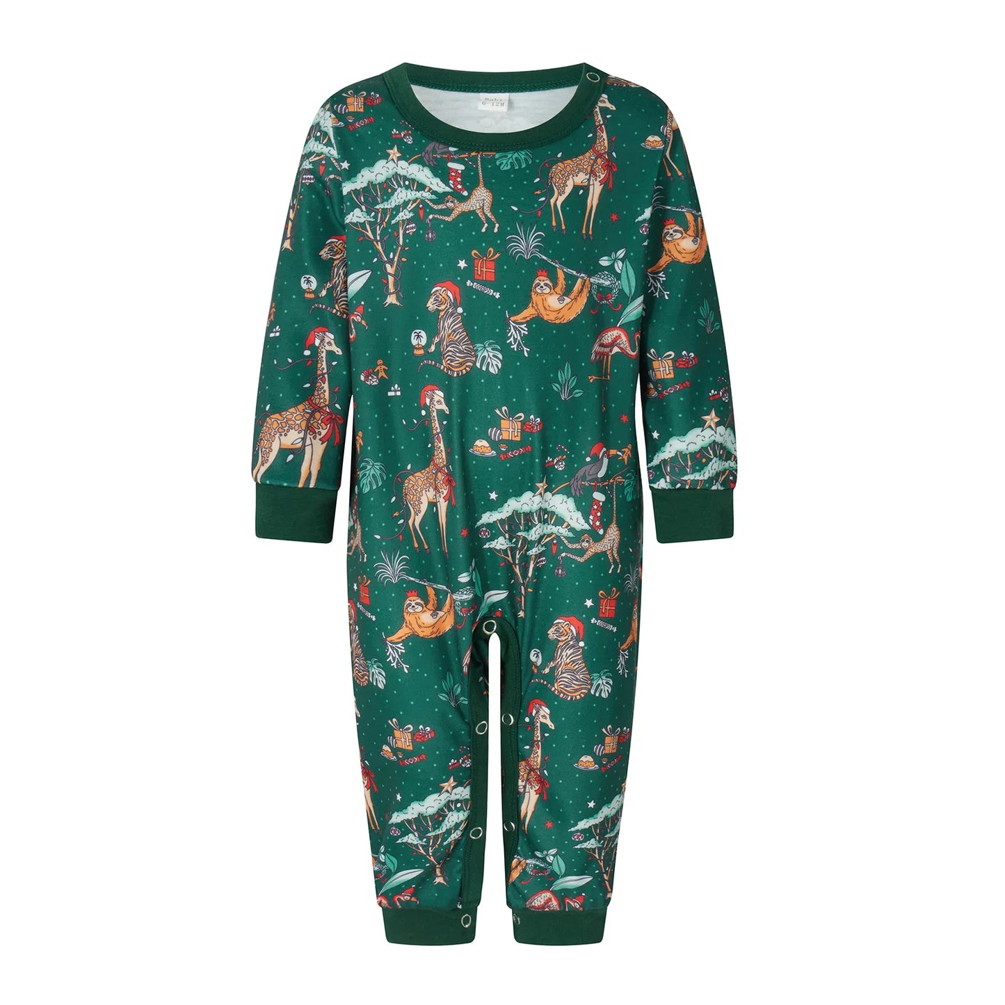 Christmas Pajamas Set for Family/Couples/Kids 2026 New Year's Costumes Allover Print Full Sleeve O Neck Sleepwear 2 Pieces Suit
