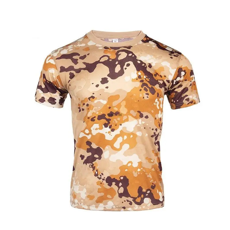 Summer Men's Quick Dry Combat T Shirt Military Jungle Desert Camouflage Tactical Short Sleeve Tough Guy Outdoor Hunting Top 6XL