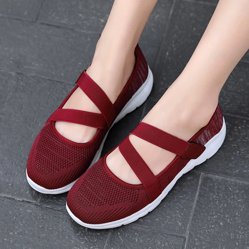 New Women Flats 2021 Summer Ladies Fashion Mesh Flat Shoes Women Soft Breathable Sneakers Women Casual Shoes Zapatos De Mujer