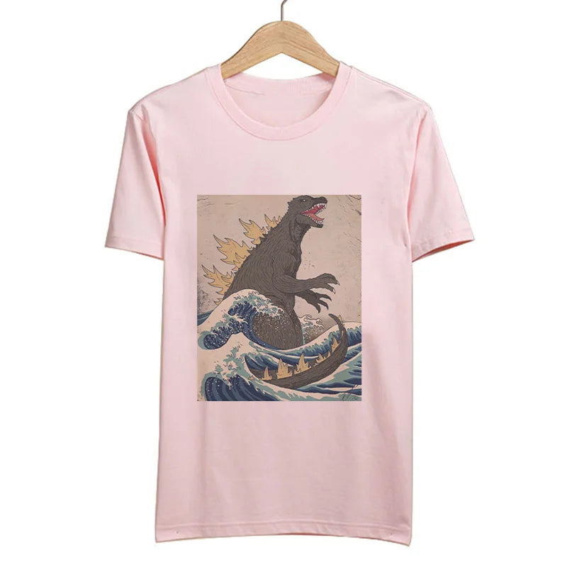 New Summer T-shirt Women Harajuku Vintage Funny Van Gogh Art Oil Painting Lattice Print Jiugongge T Shirt Ulzzang Female T-shirt