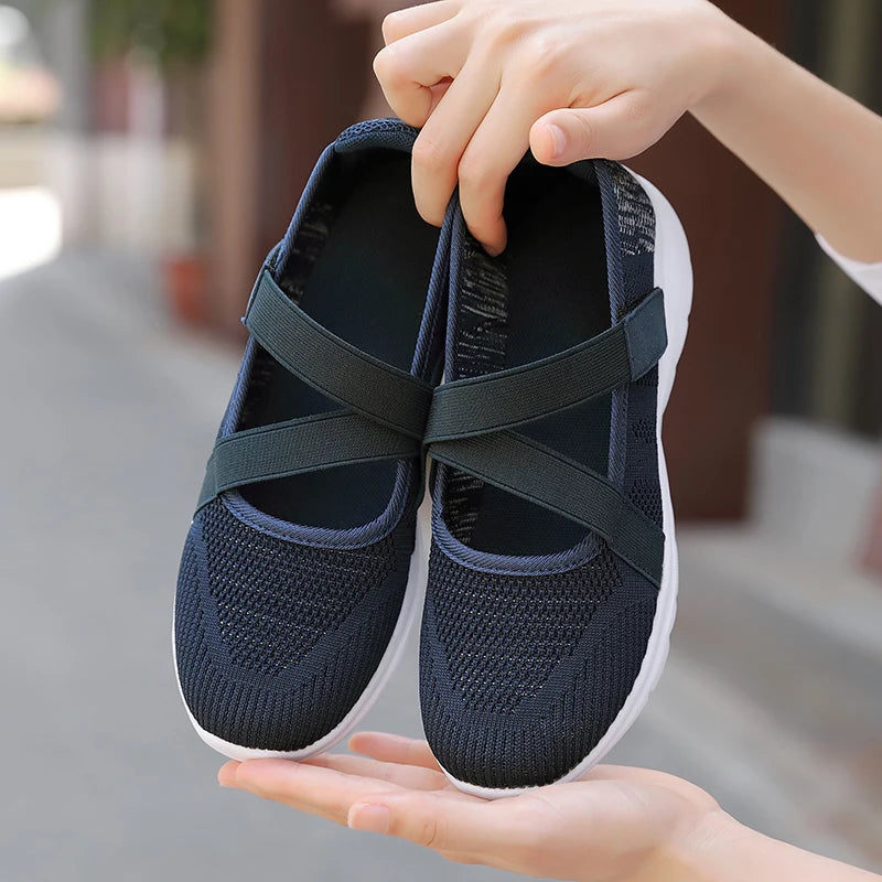 New Women Flats 2021 Summer Ladies Fashion Mesh Flat Shoes Women Soft Breathable Sneakers Women Casual Shoes Zapatos De Mujer