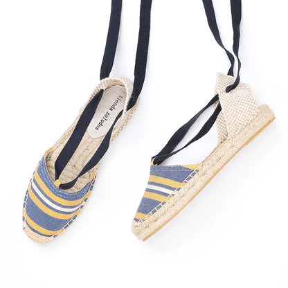 Hot Sale Promotion Cotton Fabric Flat With Open Sapato Feminino Sandals Sandalias Mujer Womens Espadrilles Shoes