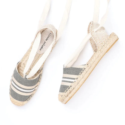 Hot Sale Promotion Cotton Fabric Flat With Open Sapato Feminino Sandals Sandalias Mujer Womens Espadrilles Shoes