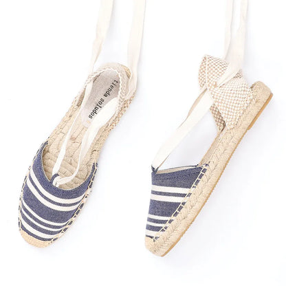 Hot Sale Promotion Cotton Fabric Flat With Open Sapato Feminino Sandals Sandalias Mujer Womens Espadrilles Shoes