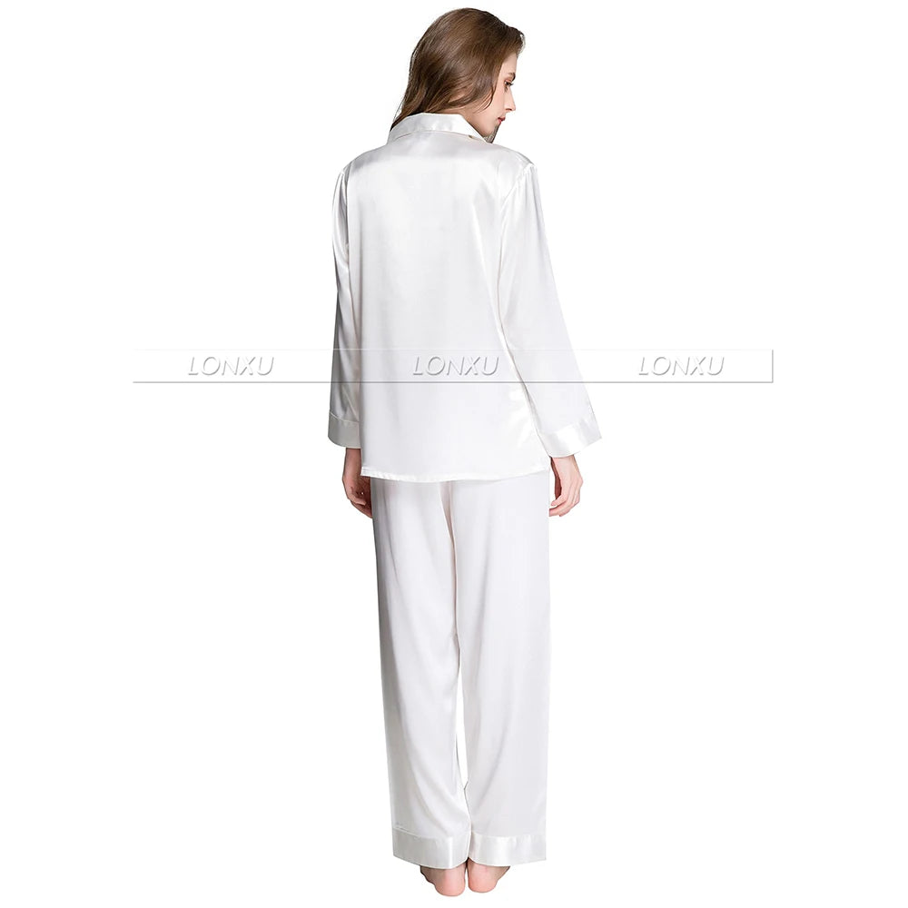 Womens Silk Satin Pajamas Set  Pajama Pyjamas  Set  Sleepwear  Loungewear  S,M, L, XL, 2XL, 3XL  Plus Solid__Fit  All Seasons