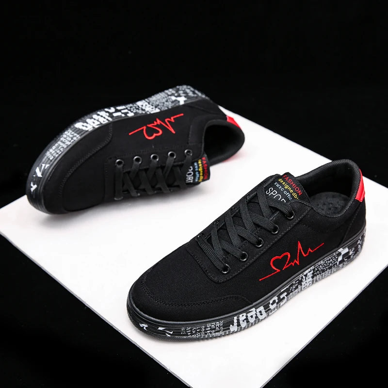 TUINANLE Sneakers Women Fashion Vulcanized Shoes Ladies Lace-up Casual Shoes Breathable Canvas Lover Shoes Graffiti Flat