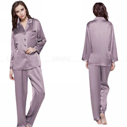Womens Silk Satin Pajamas Set  Pajama Pyjamas  Set  Sleepwear  Loungewear  S,M, L, XL, 2XL, 3XL  Plus Solid__Fit  All Seasons