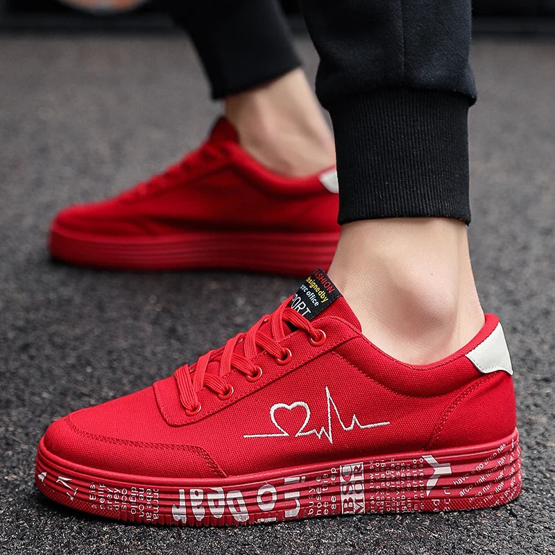 TUINANLE Sneakers Women Fashion Vulcanized Shoes Ladies Lace-up Casual Shoes Breathable Canvas Lover Shoes Graffiti Flat
