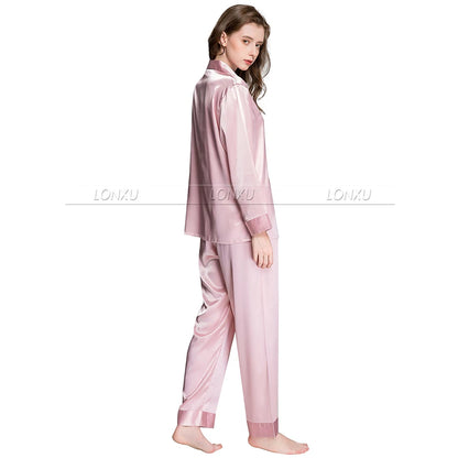 Womens Silk Satin Pajamas Set  Pajama Pyjamas  Set  Sleepwear  Loungewear  S,M, L, XL, 2XL, 3XL  Plus Solid__Fit  All Seasons