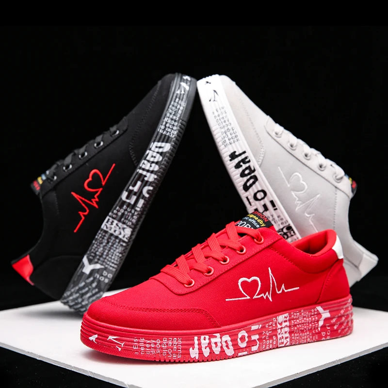 TUINANLE Sneakers Women Fashion Vulcanized Shoes Ladies Lace-up Casual Shoes Breathable Canvas Lover Shoes Graffiti Flat