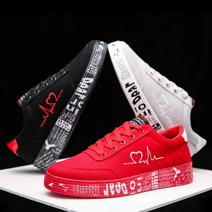 TUINANLE Sneakers Women Fashion Vulcanized Shoes Ladies Lace-up Casual Shoes Breathable Canvas Lover Shoes Graffiti Flat