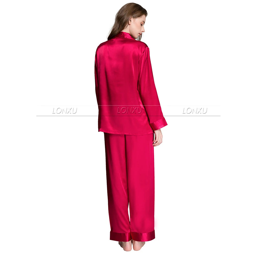 Womens Silk Satin Pajamas Set  Pajama Pyjamas  Set  Sleepwear  Loungewear  S,M, L, XL, 2XL, 3XL  Plus Solid__Fit  All Seasons