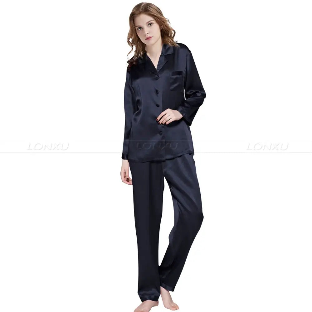 Womens Silk Satin Pajamas Set  Pajama Pyjamas  Set  Sleepwear  Loungewear  S,M, L, XL, 2XL, 3XL  Plus Solid__Fit  All Seasons