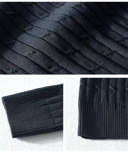 Women's Autumn Knit Sweater Classic Round Neck Long Sleeve Twist Thickening Solid Color Loose Casual Sweater Tops