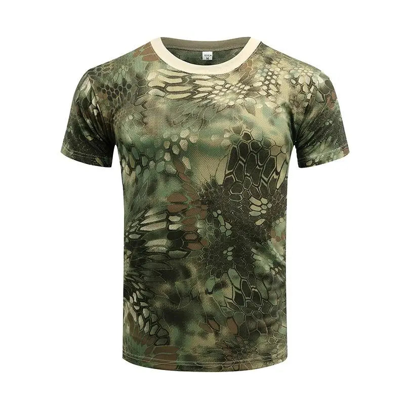 Summer Men's Quick Dry Combat T Shirt Military Jungle Desert Camouflage Tactical Short Sleeve Tough Guy Outdoor Hunting Top 6XL