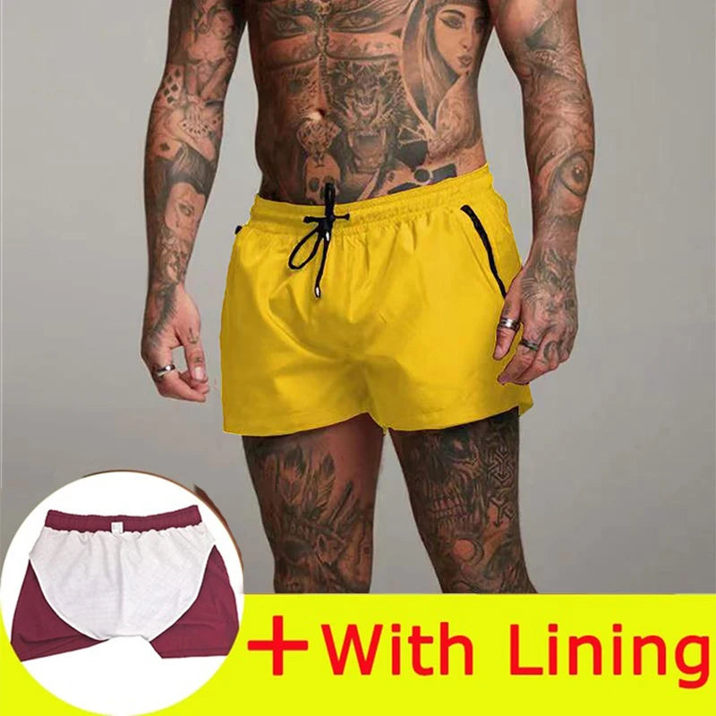 New Summer Board Shorts Mens Swim Beach Shorts Boxer Swimming Trunks Men Swimsuit Board Short Swimming De Bain Femme