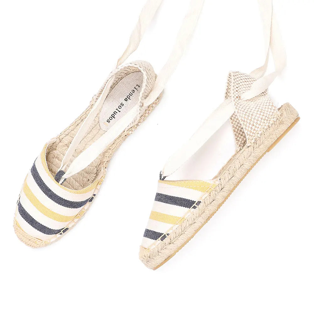 Hot Sale Promotion Cotton Fabric Flat With Open Sapato Feminino Sandals Sandalias Mujer Womens Espadrilles Shoes