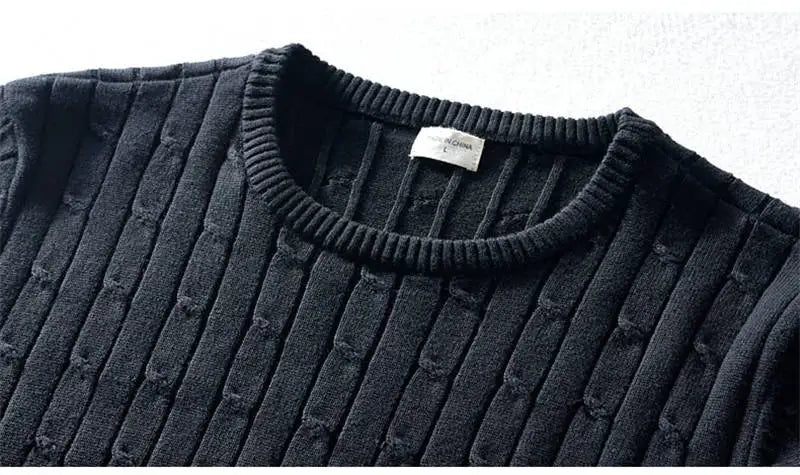 Women's Autumn Knit Sweater Classic Round Neck Long Sleeve Twist Thickening Solid Color Loose Casual Sweater Tops