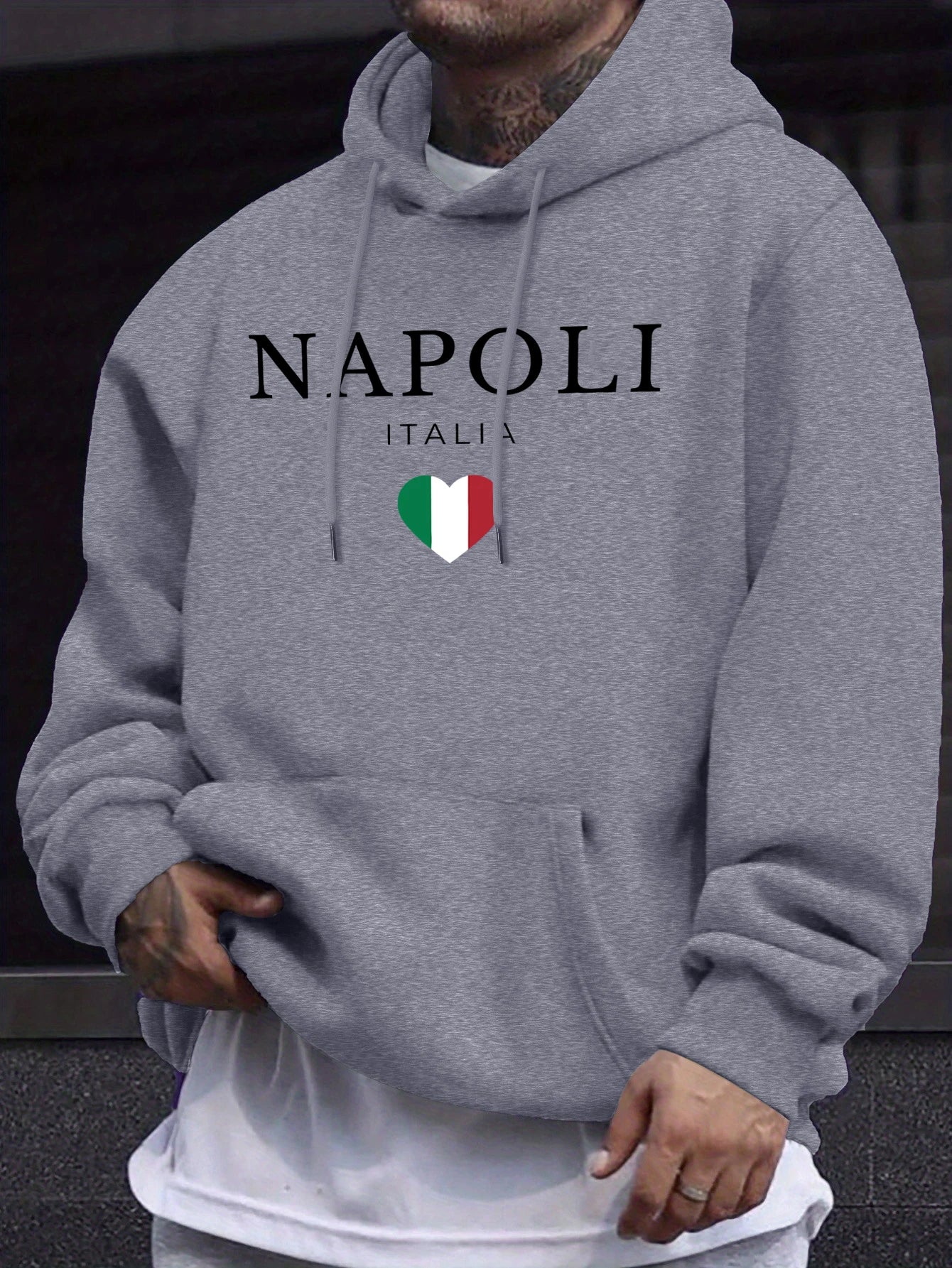 Napoli Italia Letter And Flag Print 12 Color Top Man'S Autumn Casual Pullovers Street Warm Sweatshirt All-Match Commute Hoodie