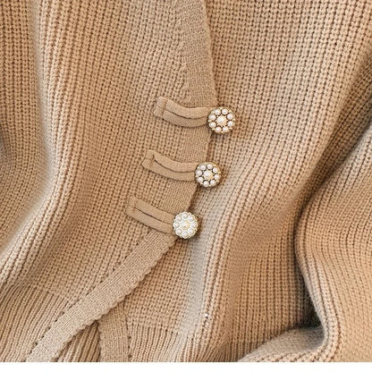 New 2026 Autumn Winter Design Splicing Slim Women Knitted Cardigan Sweater Jacket Fashion Fake Two Items Loose Ladies Top
