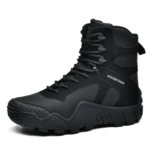Outdoor High Top Mens Waterproof Fashion Platform Sneakers Ankle Botas Casual Shoes Combat Boots Male Black Large Size 47