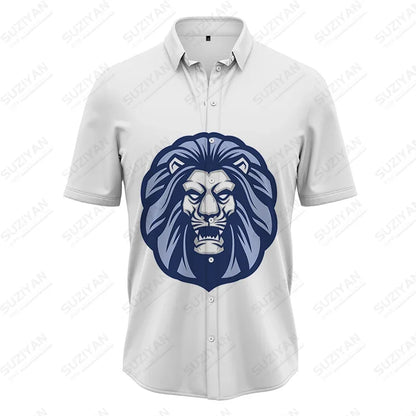 3D Lion Print Shirt Summer Men's Fashion Shirt Classic Comfortable Breathable Shirt Summer Harajuku Men's Shirt Top