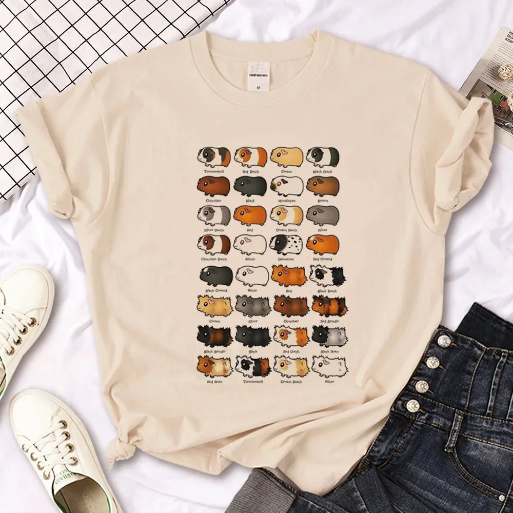 Hamster Top Women Designer Tshirt Female Y2k Anime Clothing Women Ladies Casual Top Female Fashion Graphic T-Shirt Cute Tops