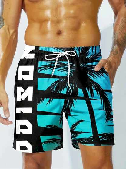 2025 New Men Shorts Beach Shorts Quick Drying 3D Print Retro Flower Pattern Beach Shorts Harajuku Casual Unisex Swimming Trunks