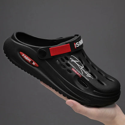 Summer  Men Clogs Slippers Soft Sole Breathable Beach Slippers Men Home Slippers Outdoor Antiskid Slippers