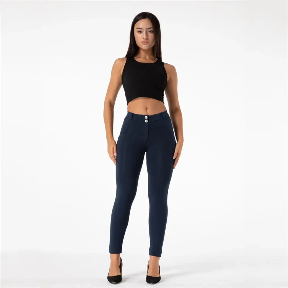 Shascullfites Blue Butt Lifting Leggings Active Spandex Anti Cellulite Workout Gym Shaping Bum Shape Fitness Tights