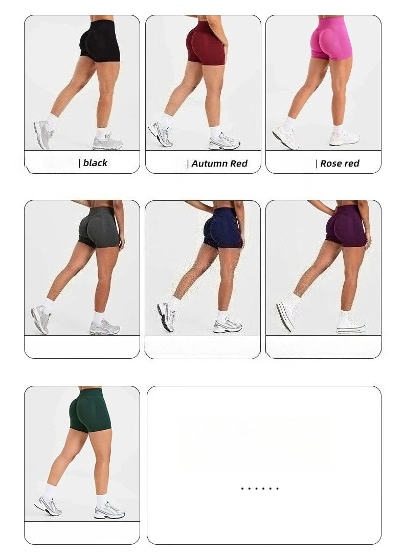 New High Stretchy Yoga Shorts Women Seamless Slimshorts Quick-dry Skinny Butt Liftting Fitness Running Solid Sports Leggings
