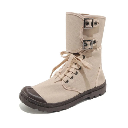 Men's High-top Canvas Boots Breathable Casual Boot Outdoor Desert Boots Non Slip Hiking Boots for Men New Sneakers Botas Hombre