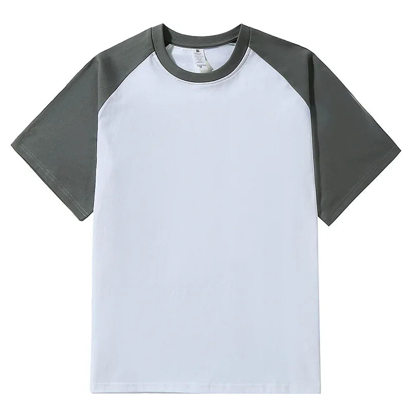 Brand New 220g Men's T-shirts Heavy-Duty Pure Cotton Shoulder-Plugged Short-Sleeved Men T Shirt Color Bottoming Man Tee Shirt