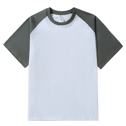 Brand New 220g Men's T-shirts Heavy-Duty Pure Cotton Shoulder-Plugged Short-Sleeved Men T Shirt Color Bottoming Man Tee Shirt