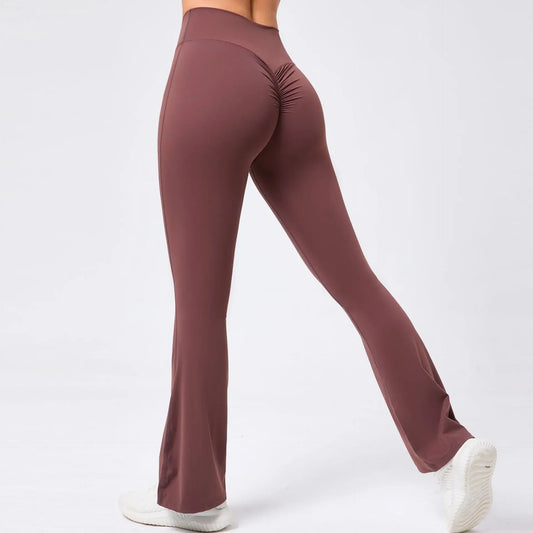 High Waist Sporty Flare Leggings Trousers Women Trends Scrunch Bum Leggings for Fitness Yoga Pants Gym Tights Push Up Red Black