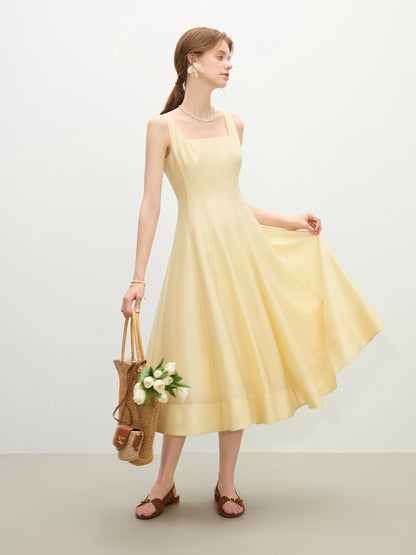 FSLE Three-dimensional Cutting High Waist Sleeveless Dress for Women 2025 Summer New Arrival Slimming Strappy Dress 25FS12099