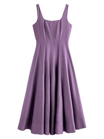 FSLE Three-dimensional Cutting High Waist Sleeveless Dress for Women 2025 Summer New Arrival Slimming Strappy Dress 25FS12099