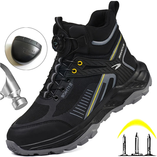 Security Protective Men Boots Fashion Work Sneakers Steel Toe Shoes Puncture-Proof Safety Boots Industrial Shoes Work Footwear