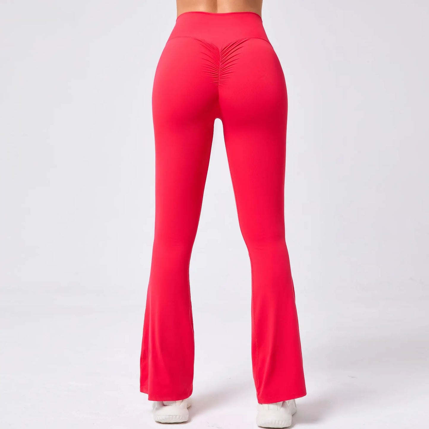 High Waist Sporty Flare Leggings Trousers Women Trends Scrunch Bum Leggings for Fitness Yoga Pants Gym Tights Push Up Red Black