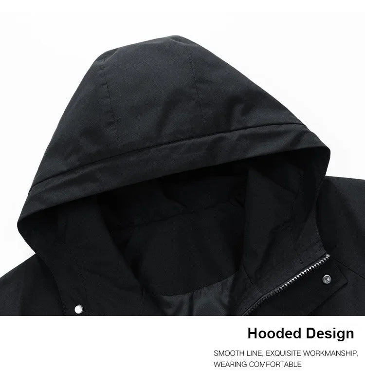 Spring Autumn Men's Jacket Casual Hooded Windproof Outwear Camping Hiking Climbing Outdoor Jackets Male Trendy Streetwear