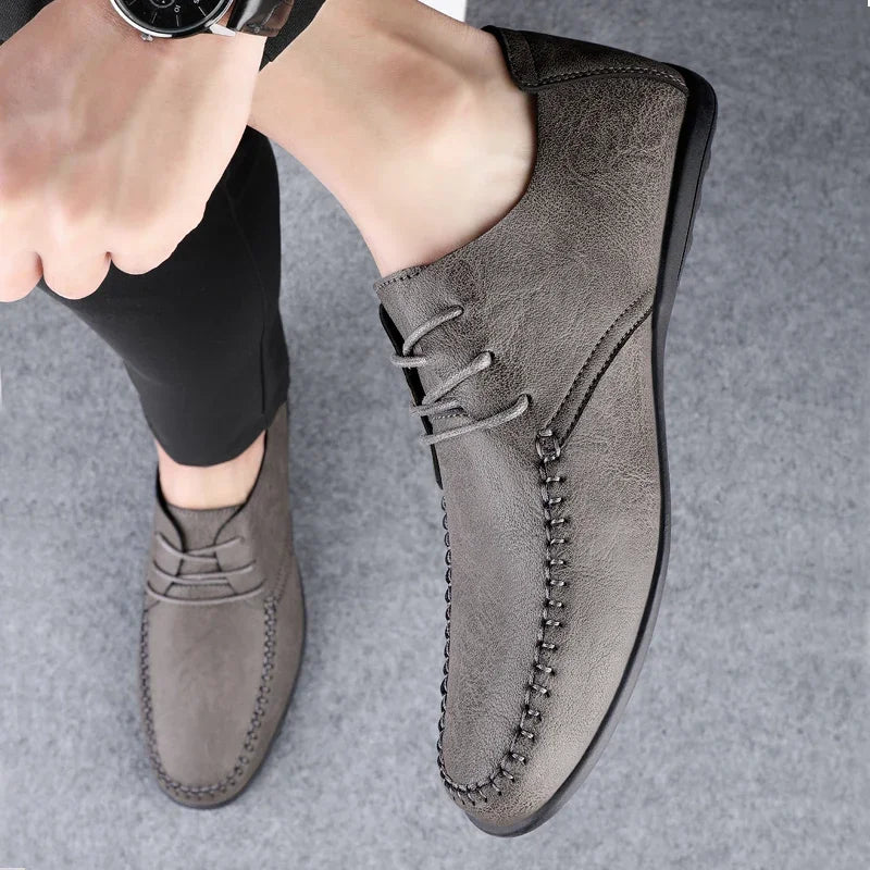 Leather Men Shoes Fashion Formal Mens Shoes Moccasins Italian Breathable Male Driving Shoes Black Plus Size Zapatos Para Hombres