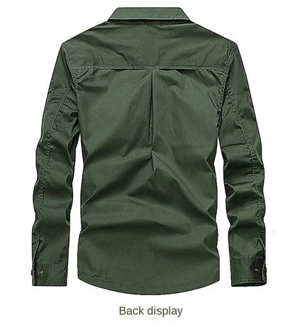 Summer Sets Mens Outdoor Breathable Multiple Pockets Combat Long Sleeve Shirts Cargo Pants Suits Male