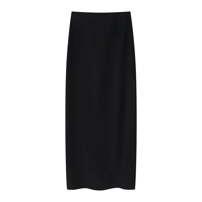 HXAO Skirt 2 Piece Set Halter Crop Top Women Long Skirt Outfit Ruched Tight Pencil Skirt And Top Two Piece Set Summer Set 088