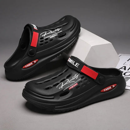 Summer  Men Clogs Slippers Soft Sole Breathable Beach Slippers Men Home Slippers Outdoor Antiskid Slippers