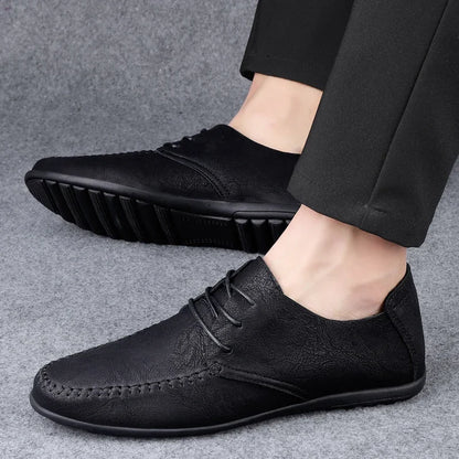 Leather Men Shoes Fashion Formal Mens Shoes Moccasins Italian Breathable Male Driving Shoes Black Plus Size Zapatos Para Hombres
