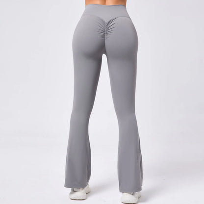 High Waist Sporty Flare Leggings Trousers Women Trends Scrunch Bum Leggings for Fitness Yoga Pants Gym Tights Push Up Red Black